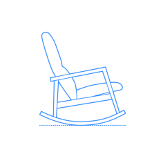 Furniture Rocking Chairs Svg Line Art, Free Vectors File